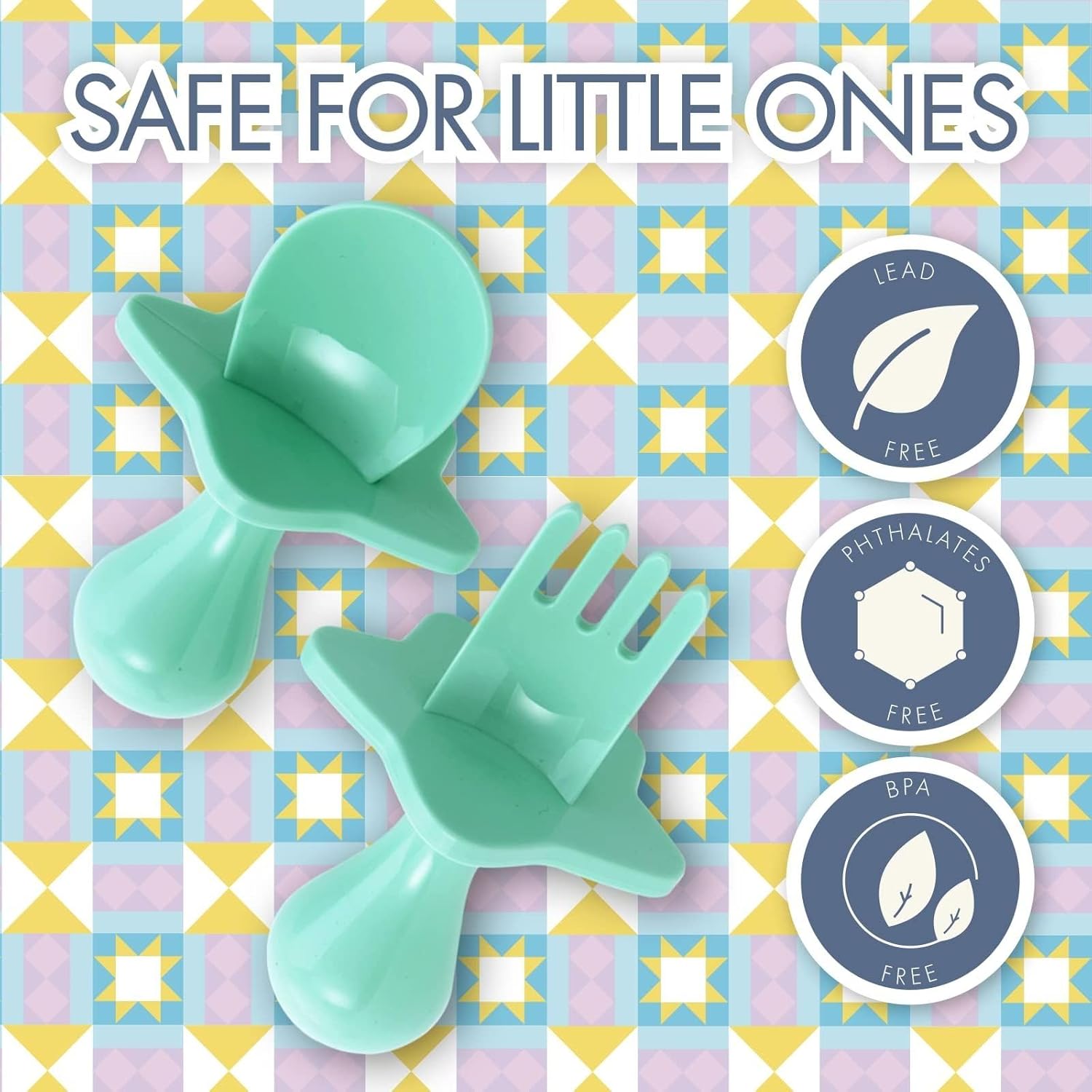 Nooli Toddler Spoons and Forks Set BPA Free Mint