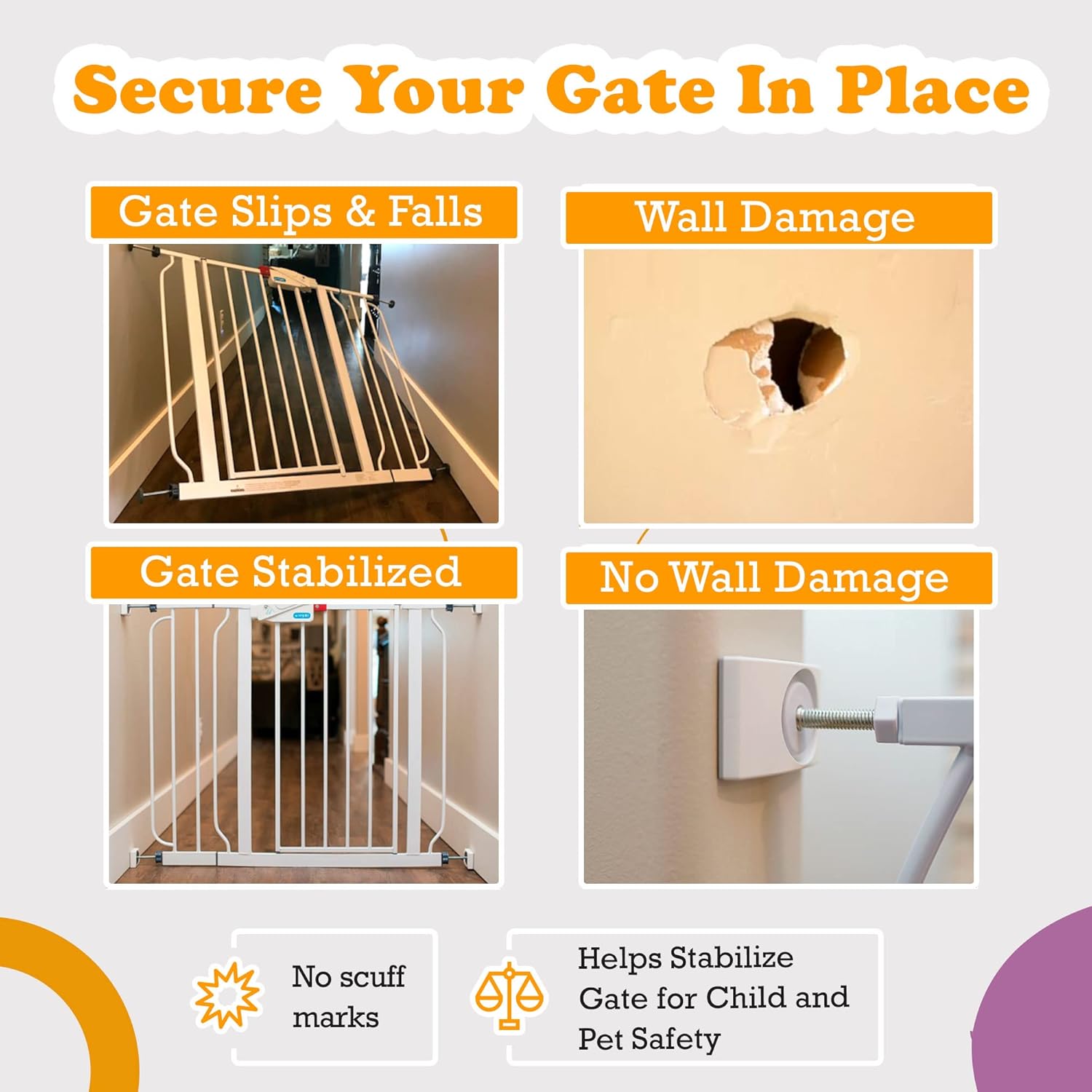 Wall Nanny Baby Gate Wall Protector 4 Pack