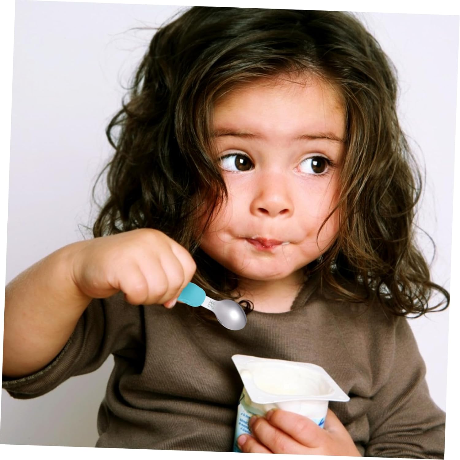 Toyvian Stainless Steel Spoon and Fork Set for Baby Weaning