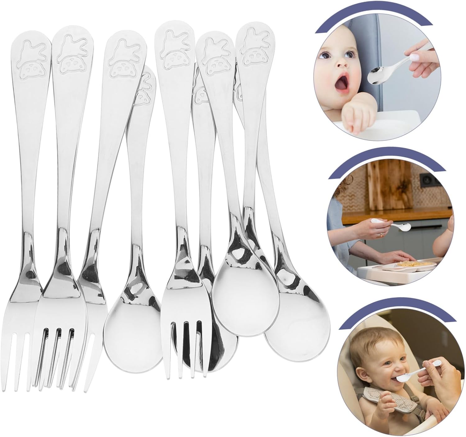 BUGUUYO Bear Forks and Spoons Set Dishwasher Safe