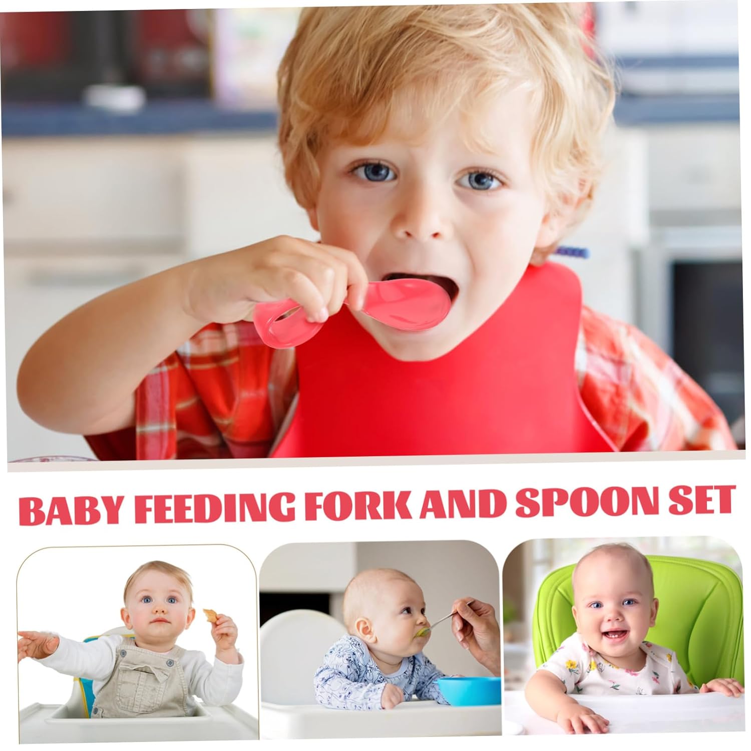 Hohopeti Training Fork and Spoon Set for Babies