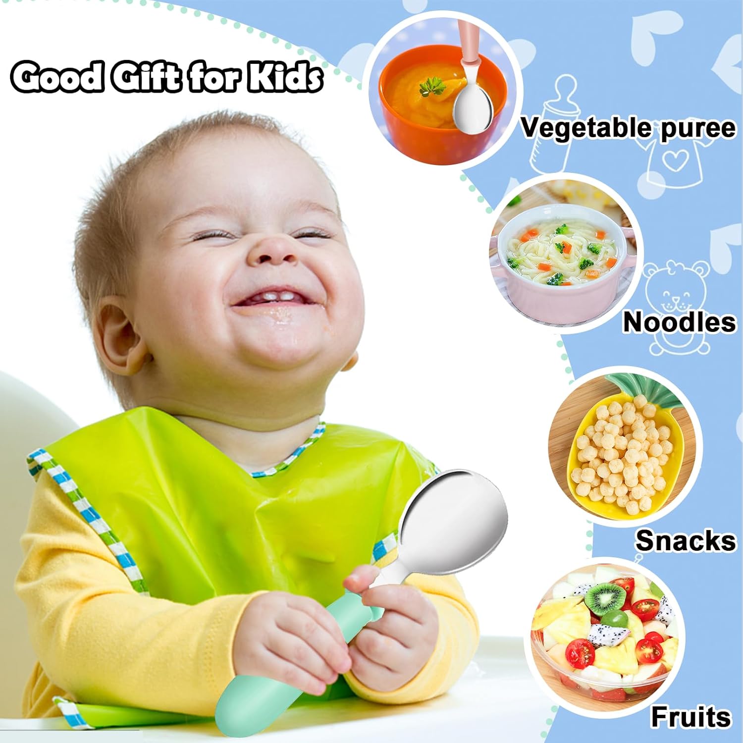 12 Piece Toddler Stainless Steel Utensils Set
