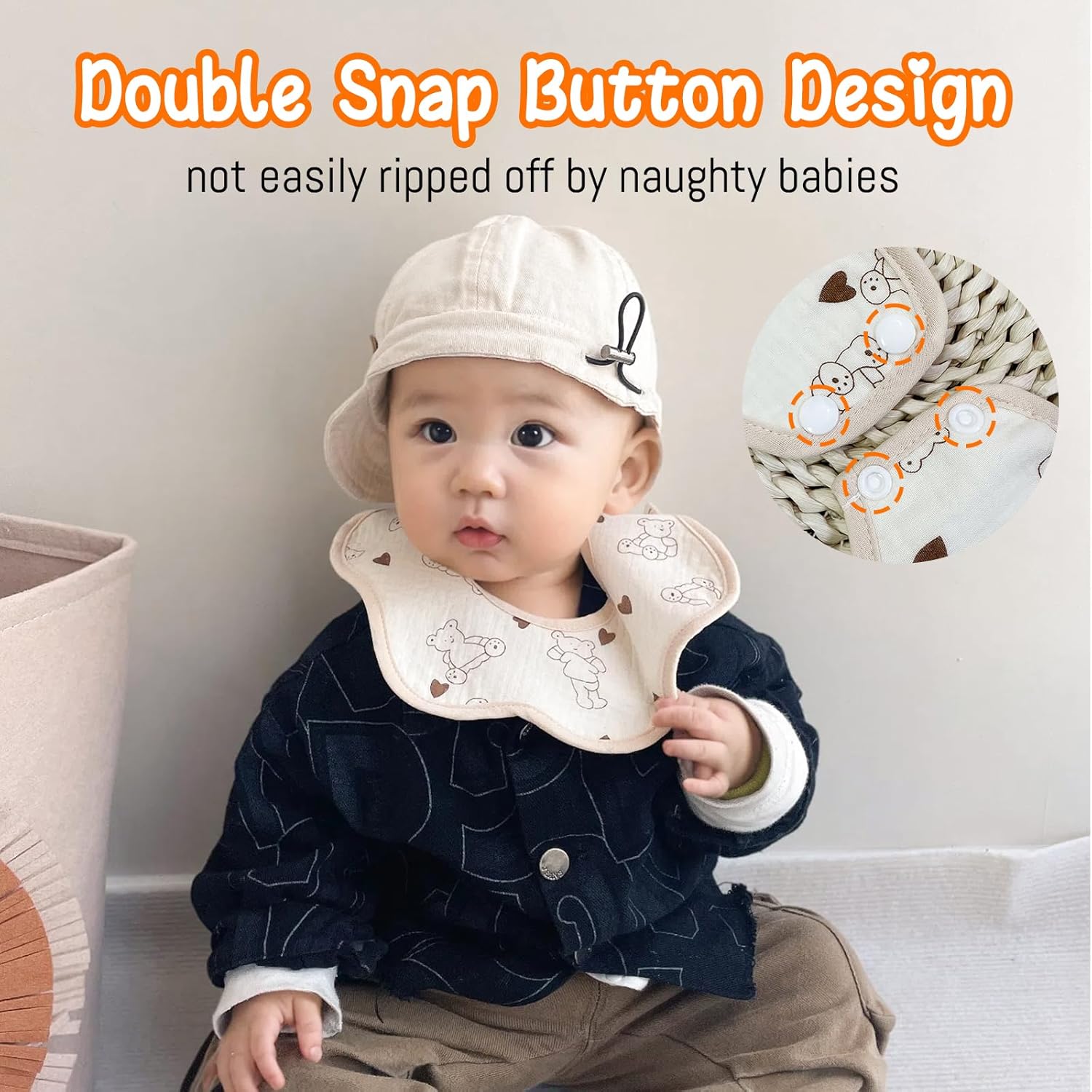 DOSMINE Baby Bibs 8 Pack Muslin for Drooling and Teething
