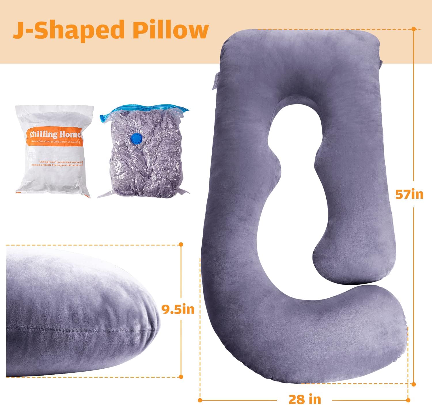 Chilling Home U Shaped Pregnancy Pillow - Full Body Maternity Support