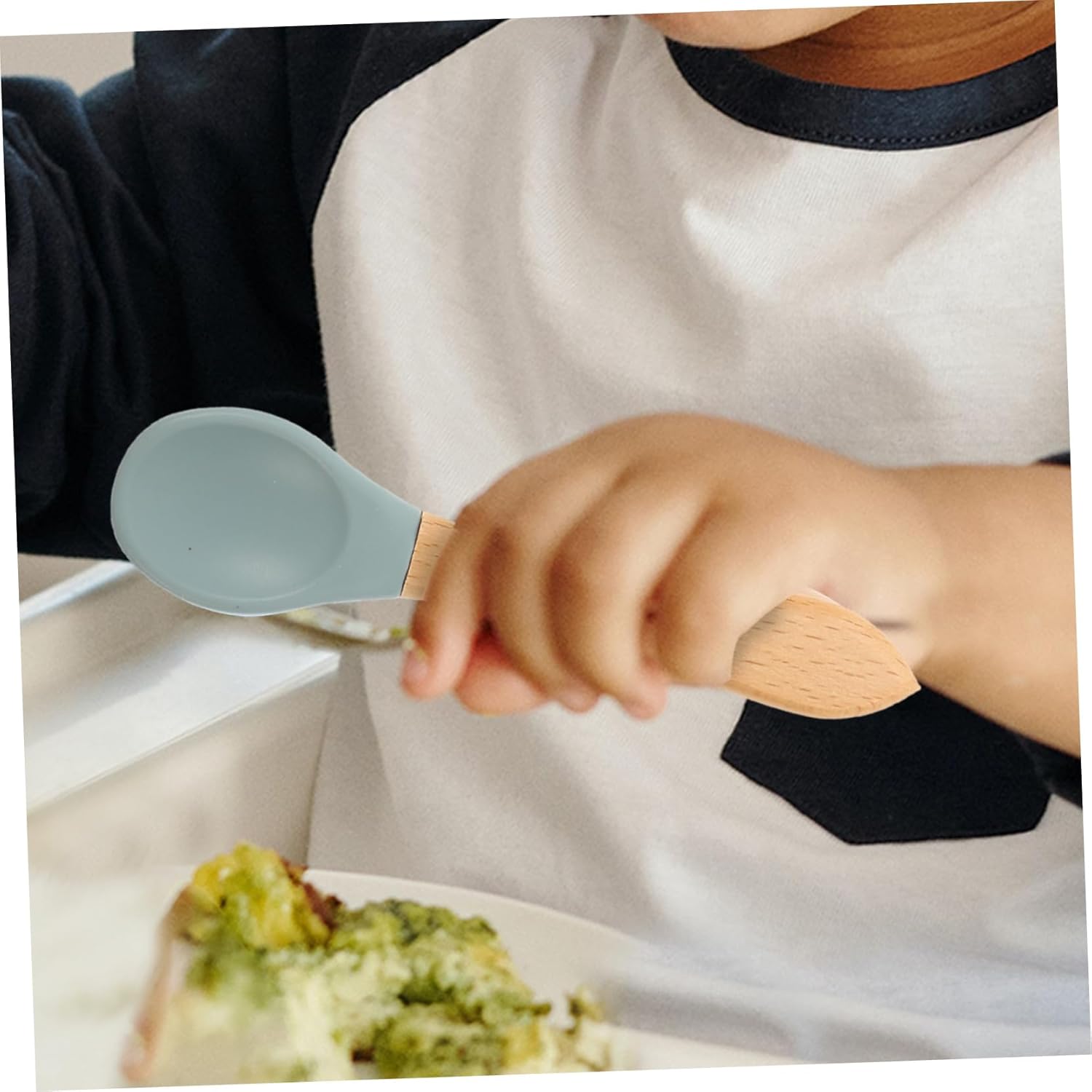 SHOWERORO Fork and Spoon Set for Safe Baby Feeding