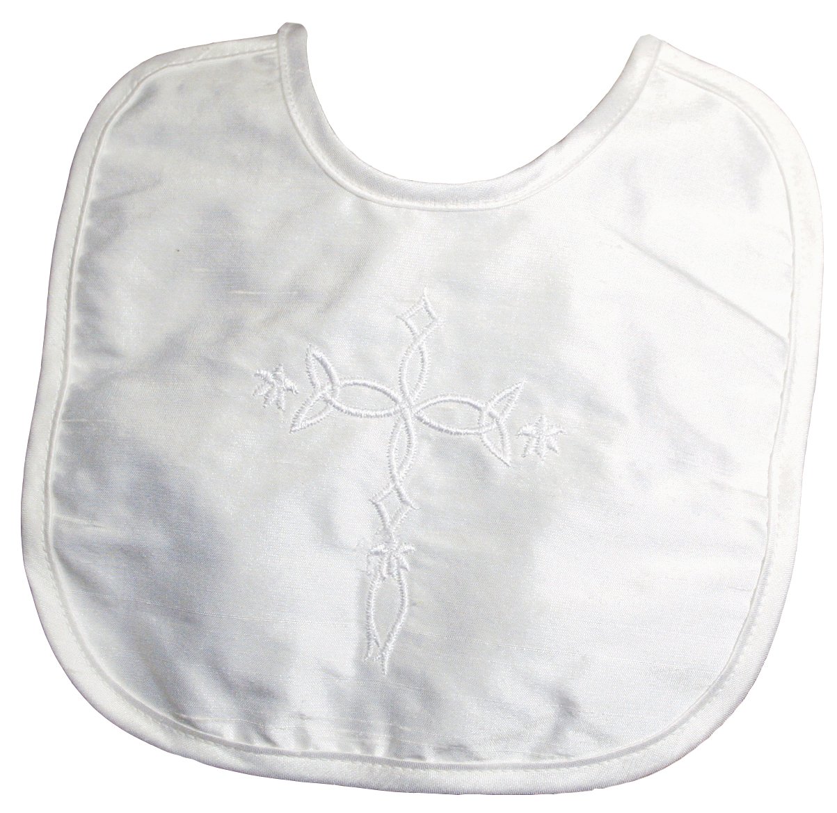 Silk Dupioni Bib with Embroidered Cross