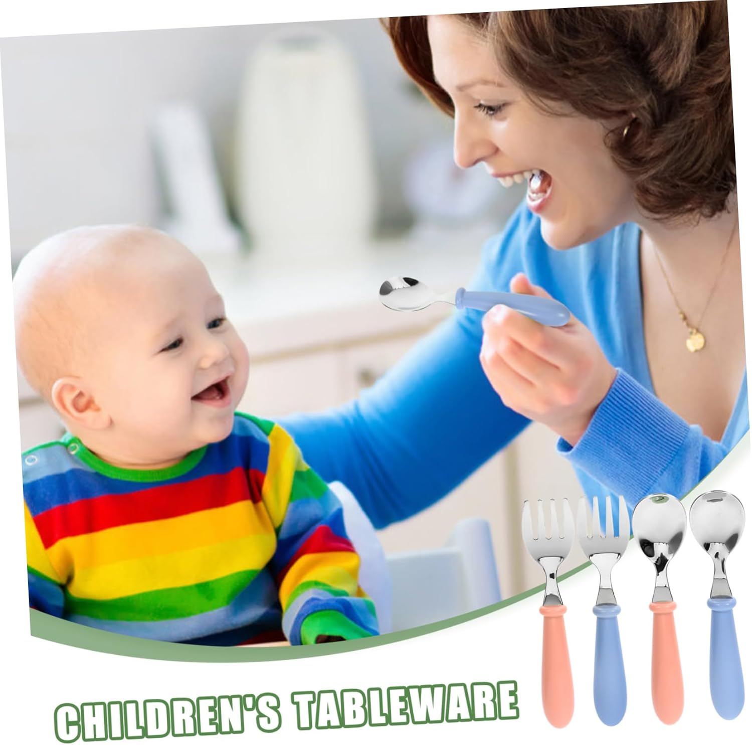 4Pcs 304 Stainless Steel Baby Utensils Set