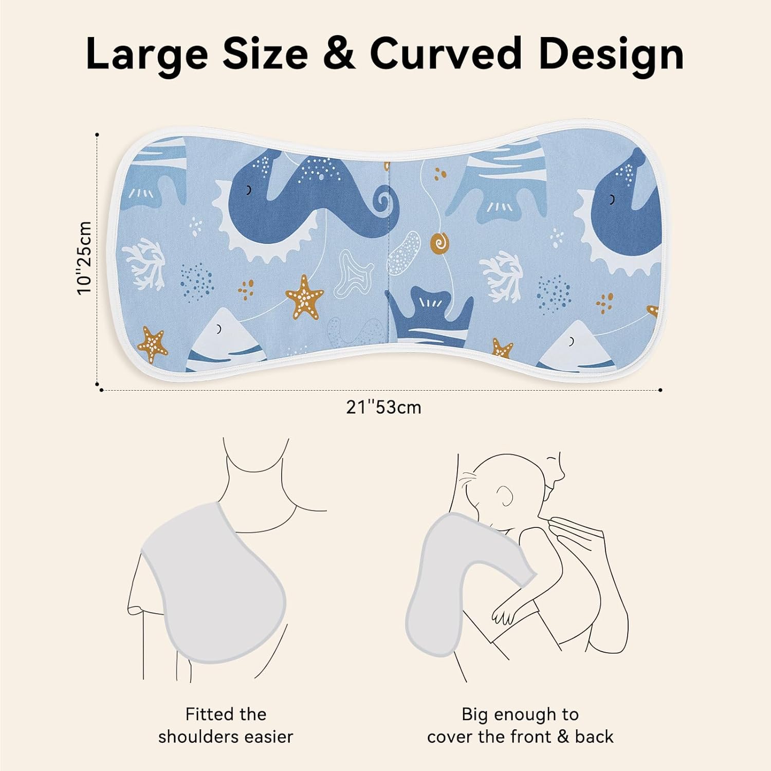 Yoofoss Organic Cotton Burp Cloths 5 Pack 21X10