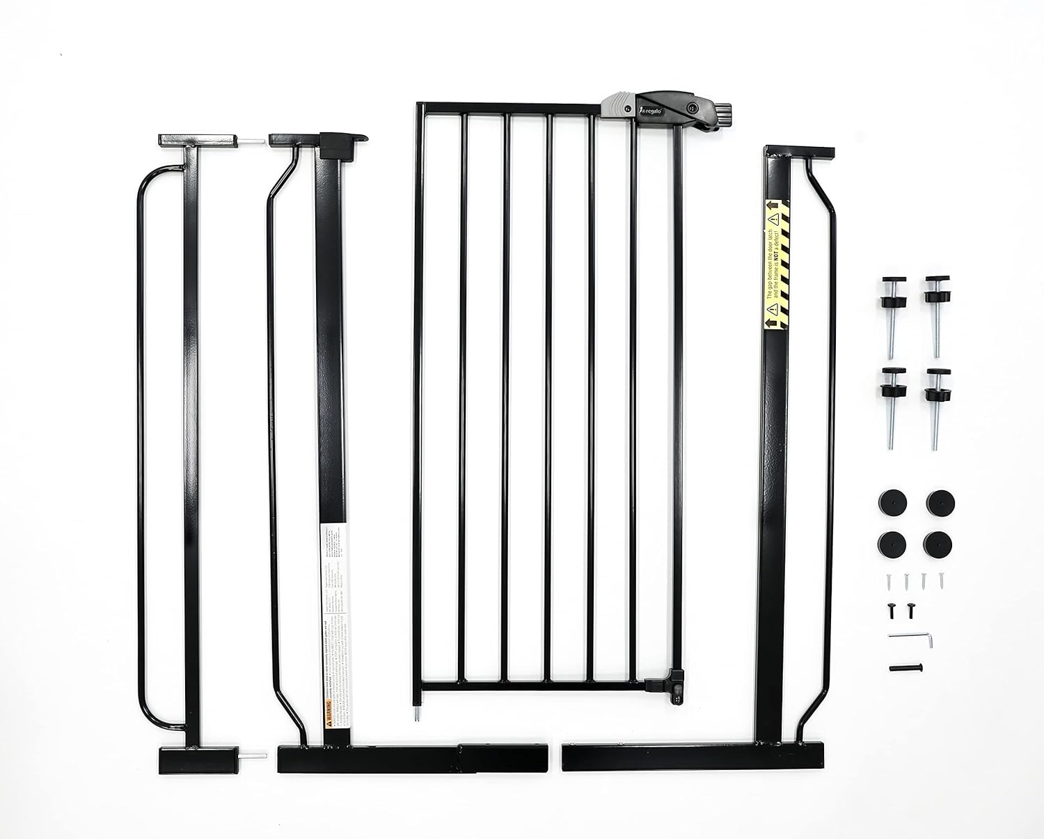 Regalo Extra Tall Walk Thru Baby Gate with 4-Inch Extension Kit Black
