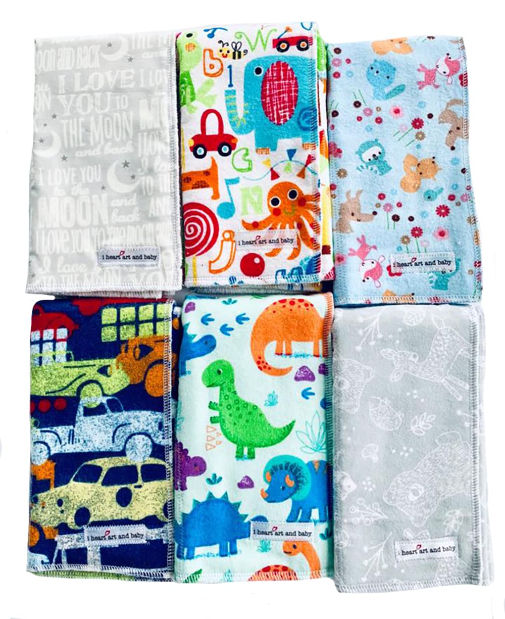 I Heart Art and Baby Random Print Burp Cloth Set