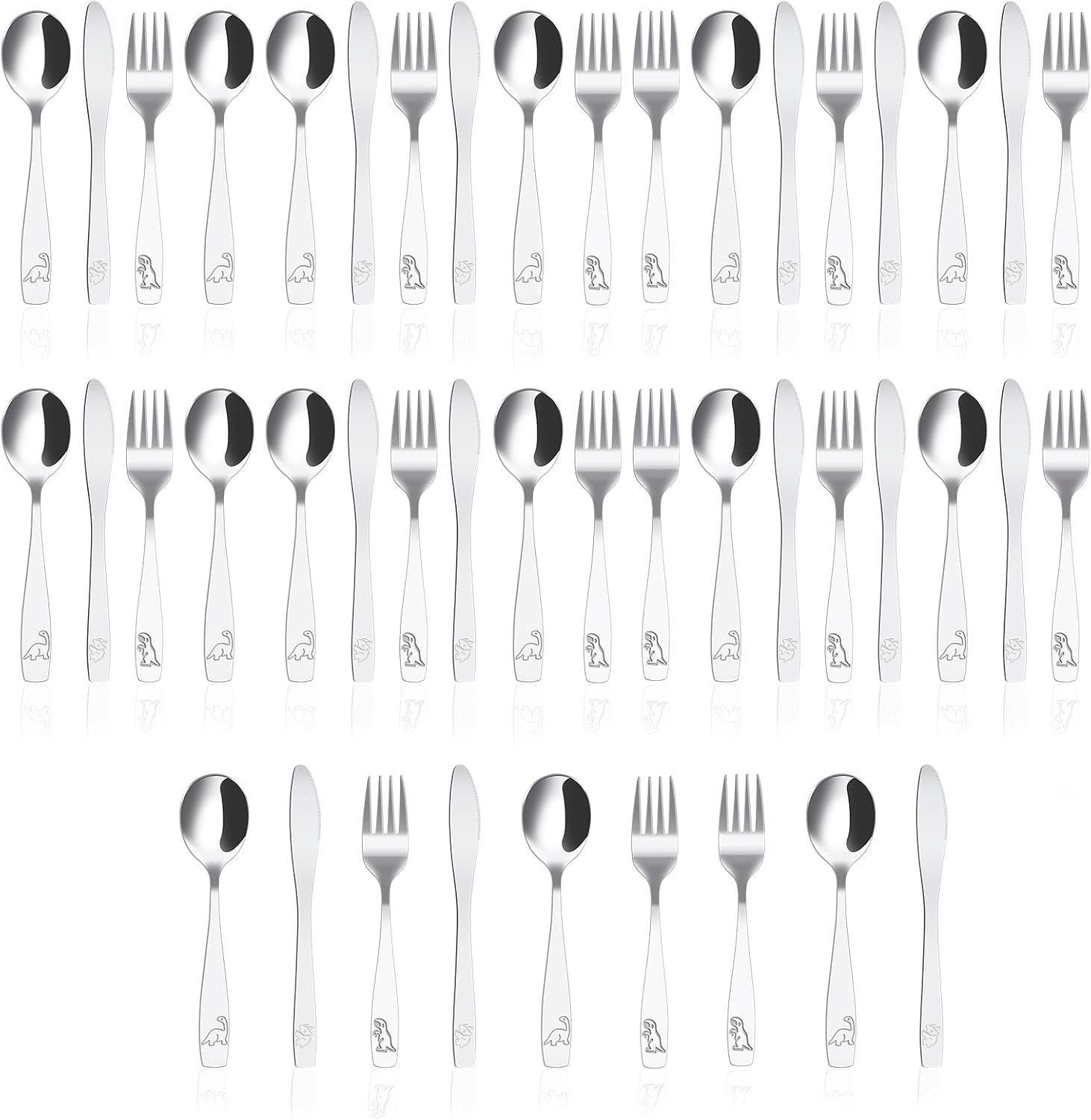 45Pcs Kids Silverware Set with Dinosaur Design