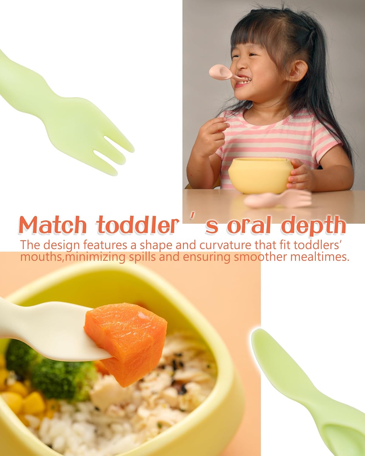 Tiny Genius Toddler Utensils Set with Bowl - Non-Slip BPA Free Ergonomic