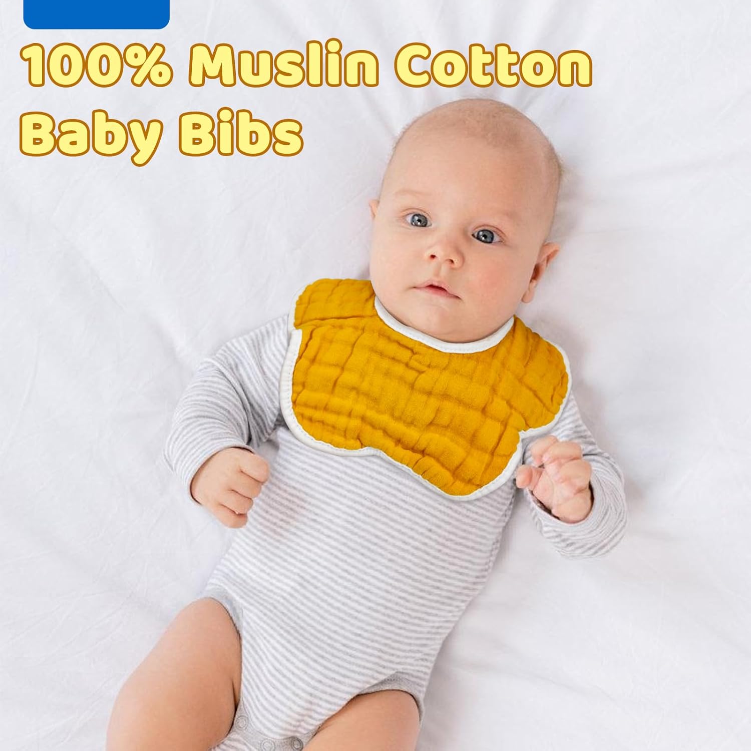 EllieHouse 10Pack Baby Bibs 8-Layer Muslin Cotton