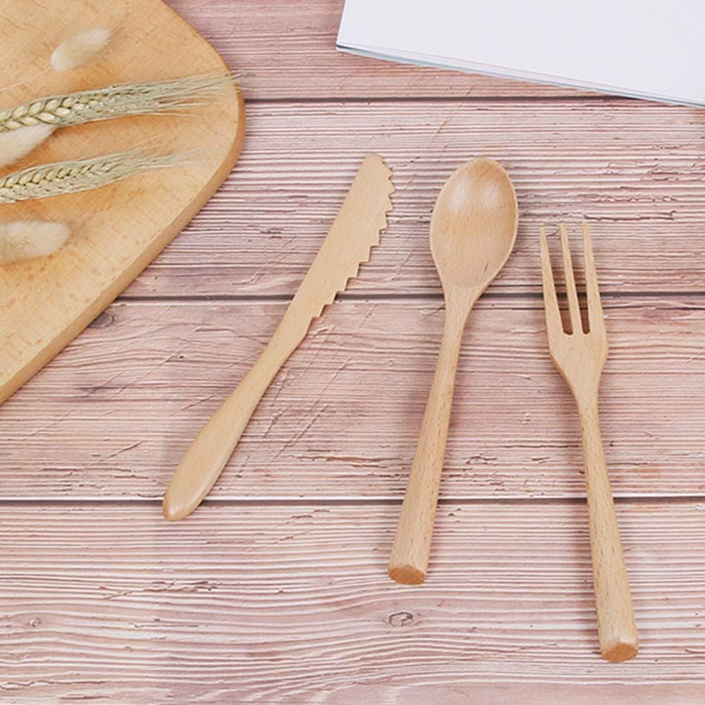 Pounique Wooden Cutlery Set 6 Pieces Eco-Friendly 1
