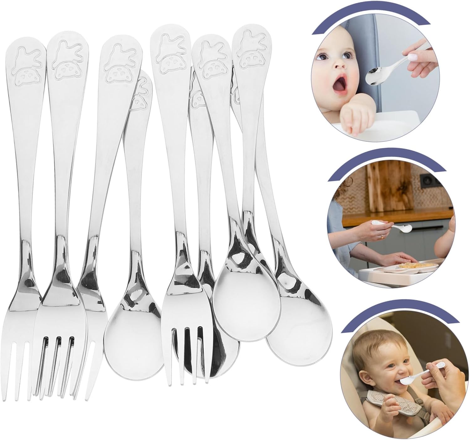 FUNOMOCYA Bear Pattern Utensil Set for Easy Feeding