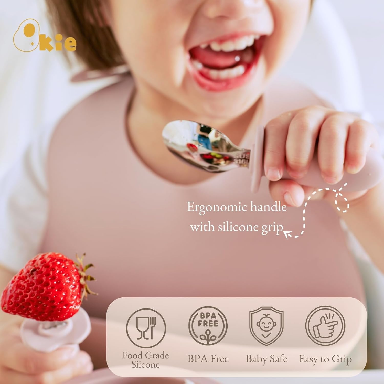 Qkie Toddler Flatware Set 8 Months BPA Free