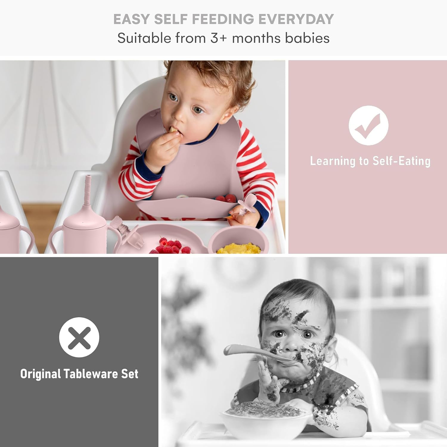 Childlike Behavior Weaning Set of 7 - Safe Silicone Feeding Essentials