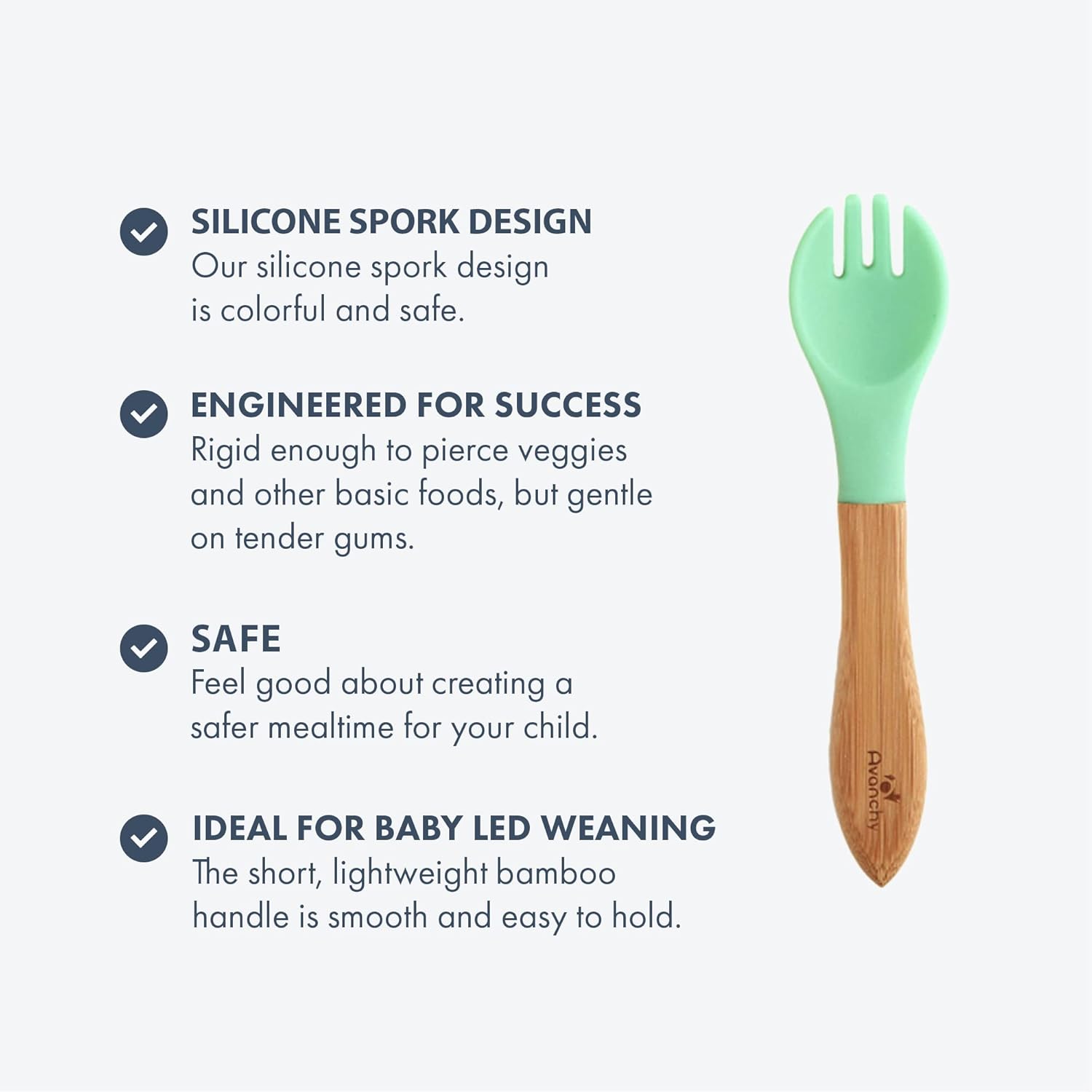 Avanchy Baby Spork Set 2 Pack Gray 1