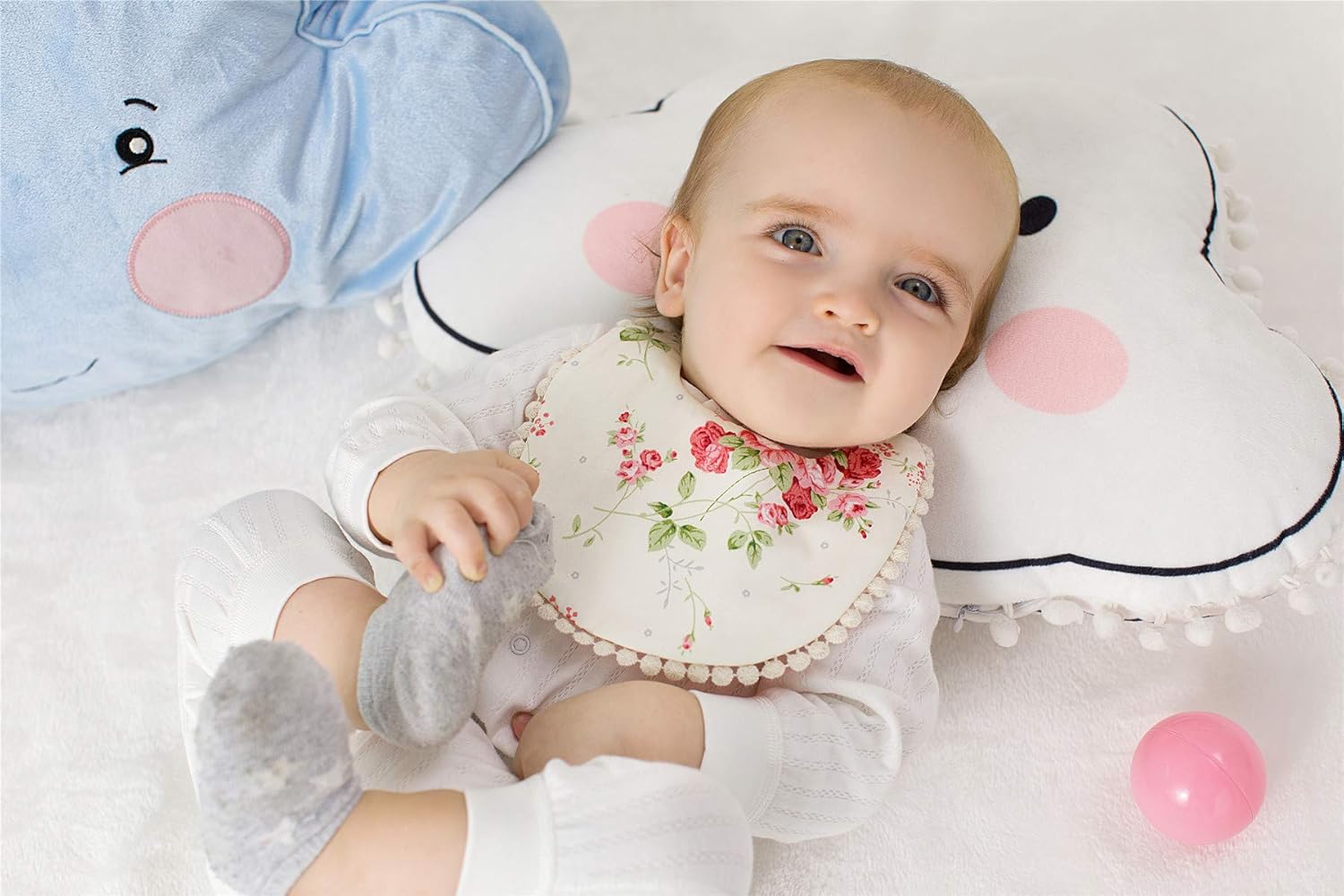 GZMM Reversible Waterproof Cotton Baby Bib 2 Pack