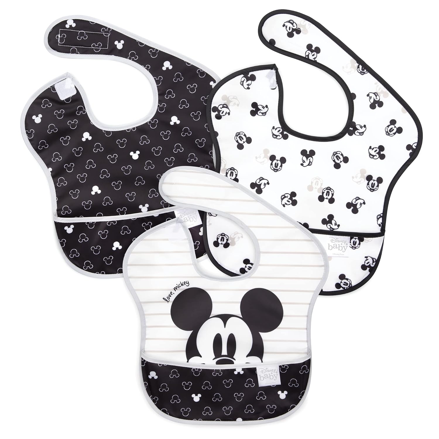 Bumkins Disney Bibs 3-Pack Mickey Mouse Baby Bibs