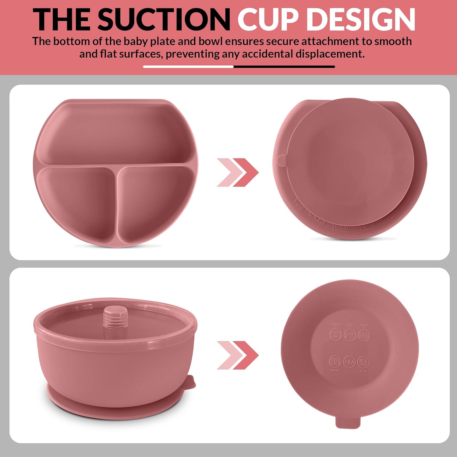 ASYTTA Silicone Baby Feeding Set Pink