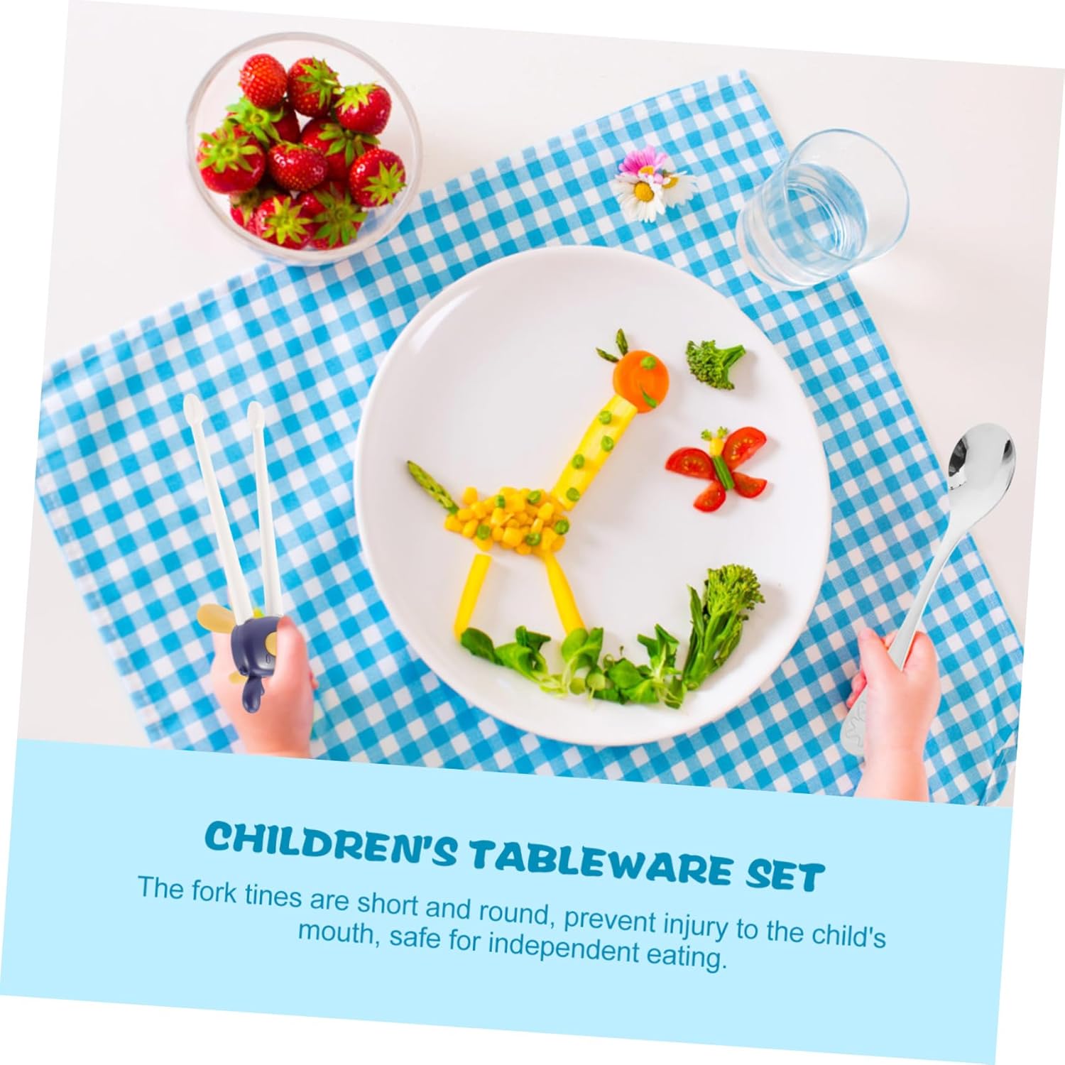 SKISUNO Cute Bear Handle Forks and Spoons Set