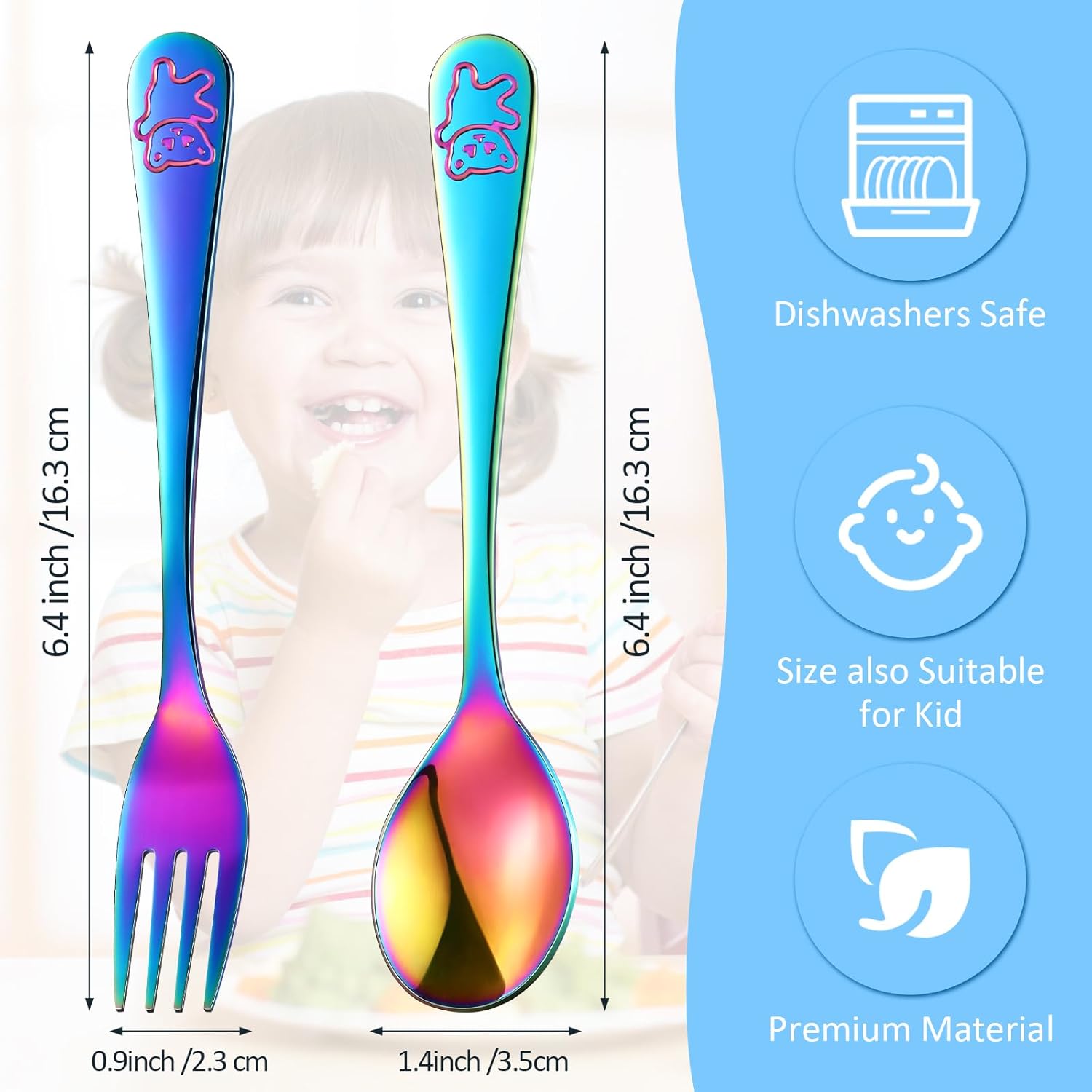 24 Piece Stainless Steel Kids Flatware Set