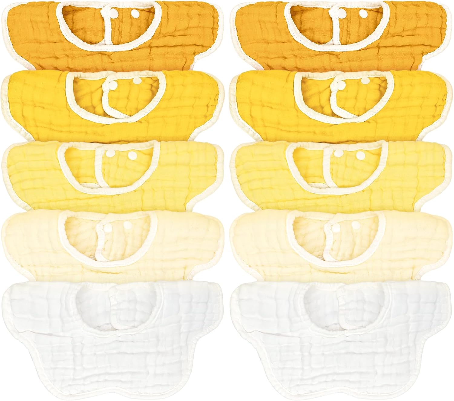 EllieHouse 10Pack Baby Bibs 8-Layer Muslin Cotton