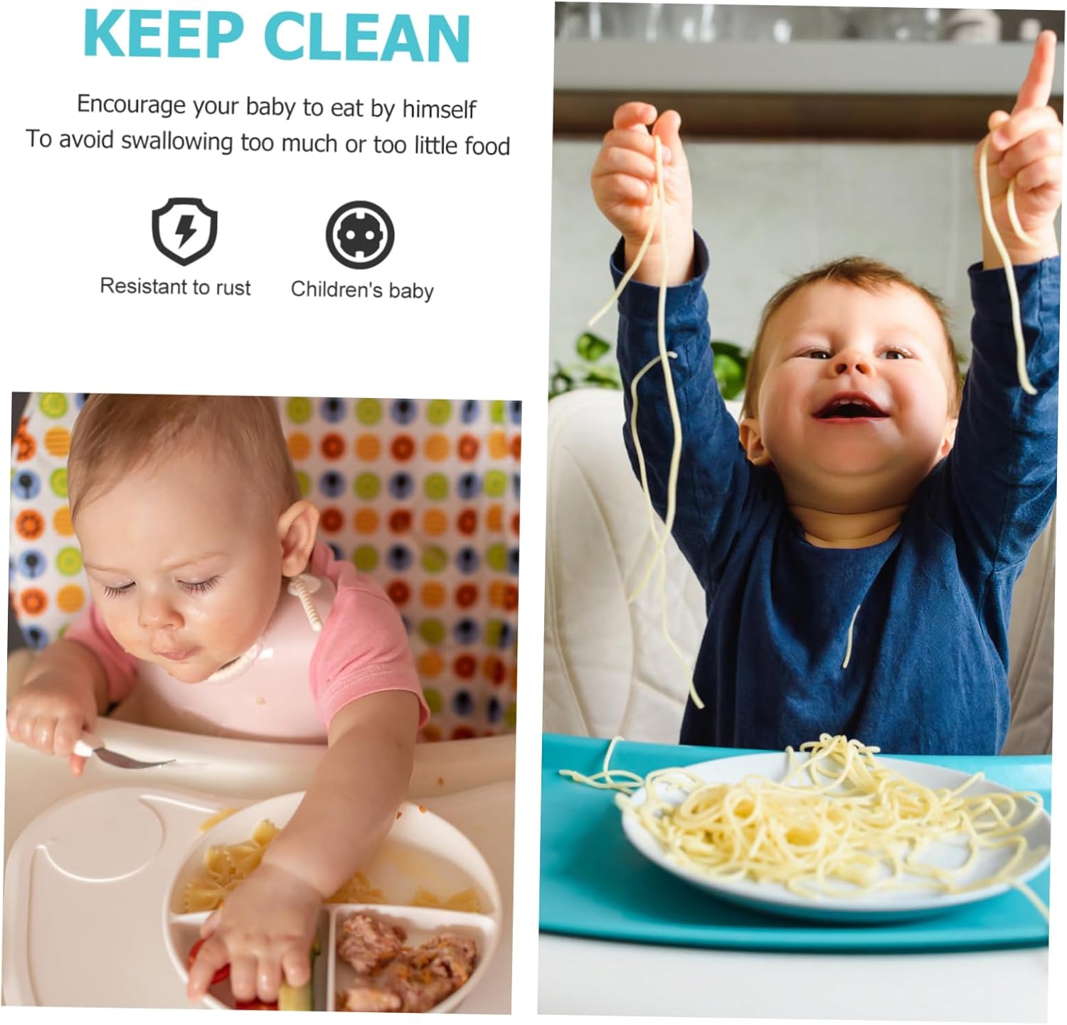 Beatifufu 3pcs Utensil Set for Baby Self Feeding