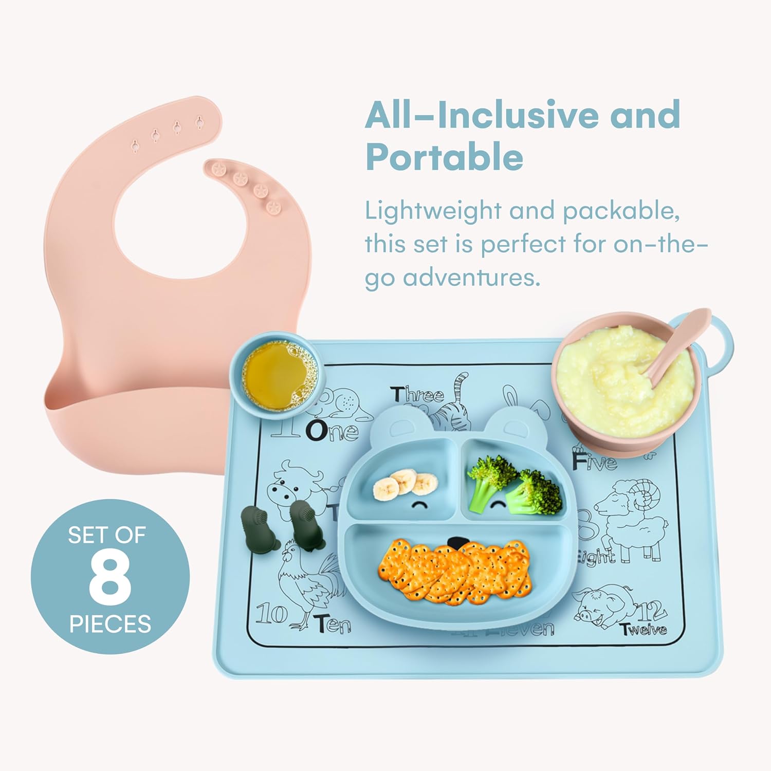 CHILDLIKE BEHAVIOR Silicone Feeding Set of 8 1