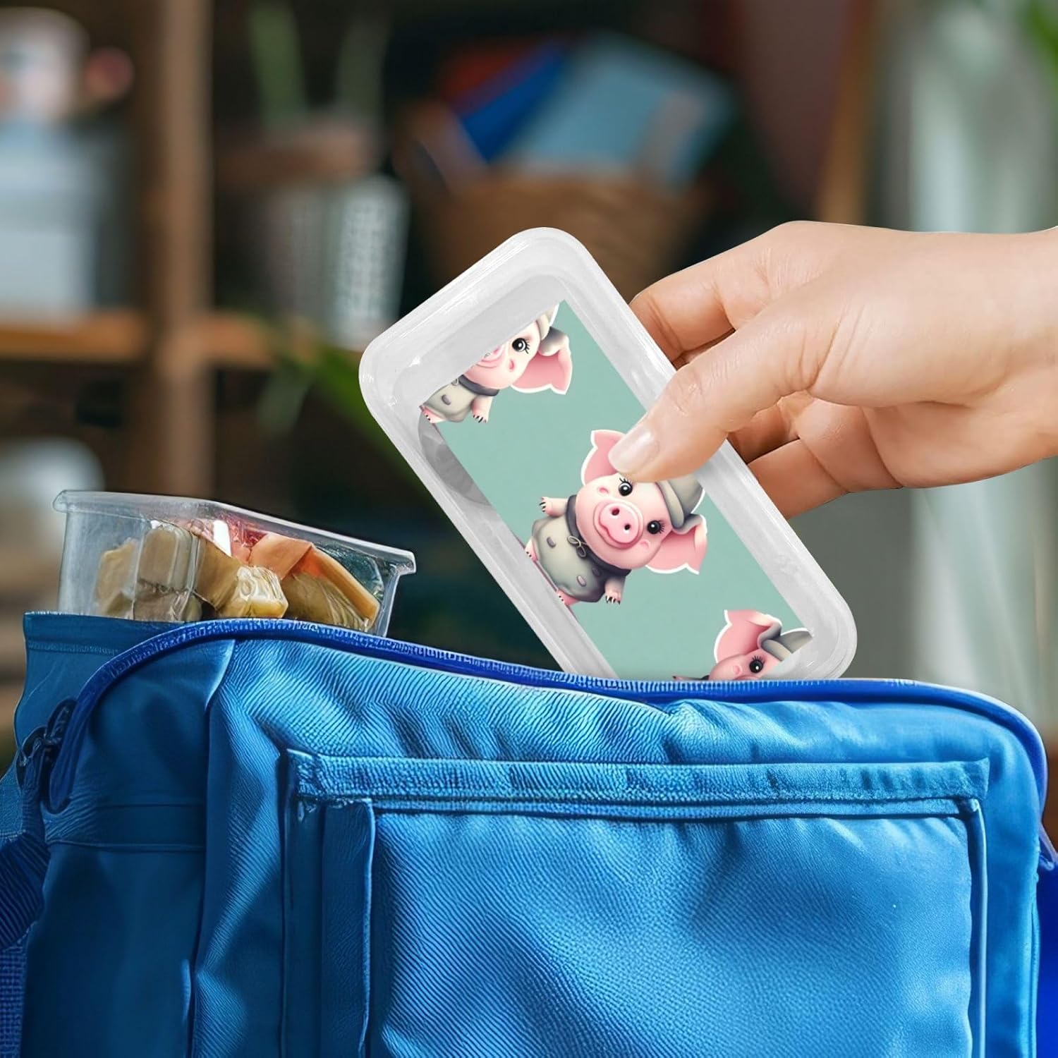 Cute Pig Print Stainless Steel Flatware Set with Travel Case 1