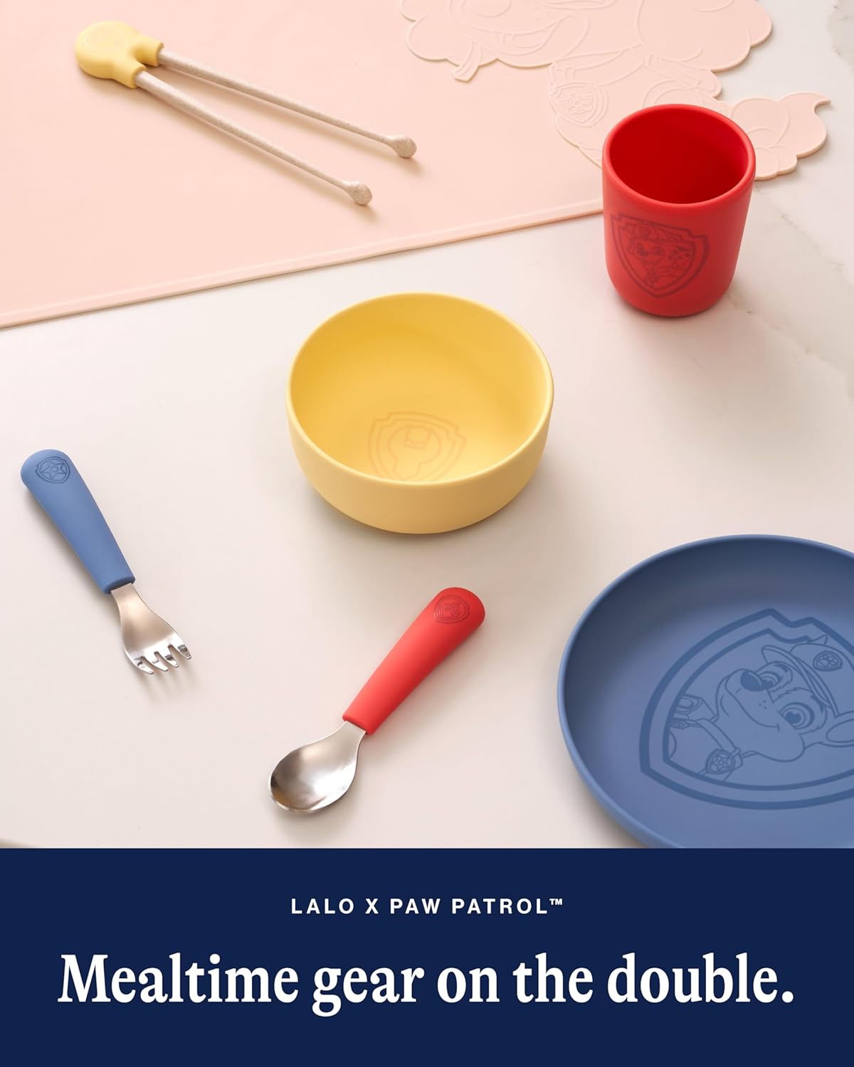 Lalo PAW Patrol Toddler Fork and Spoon Set - 2 Pieces - Skye