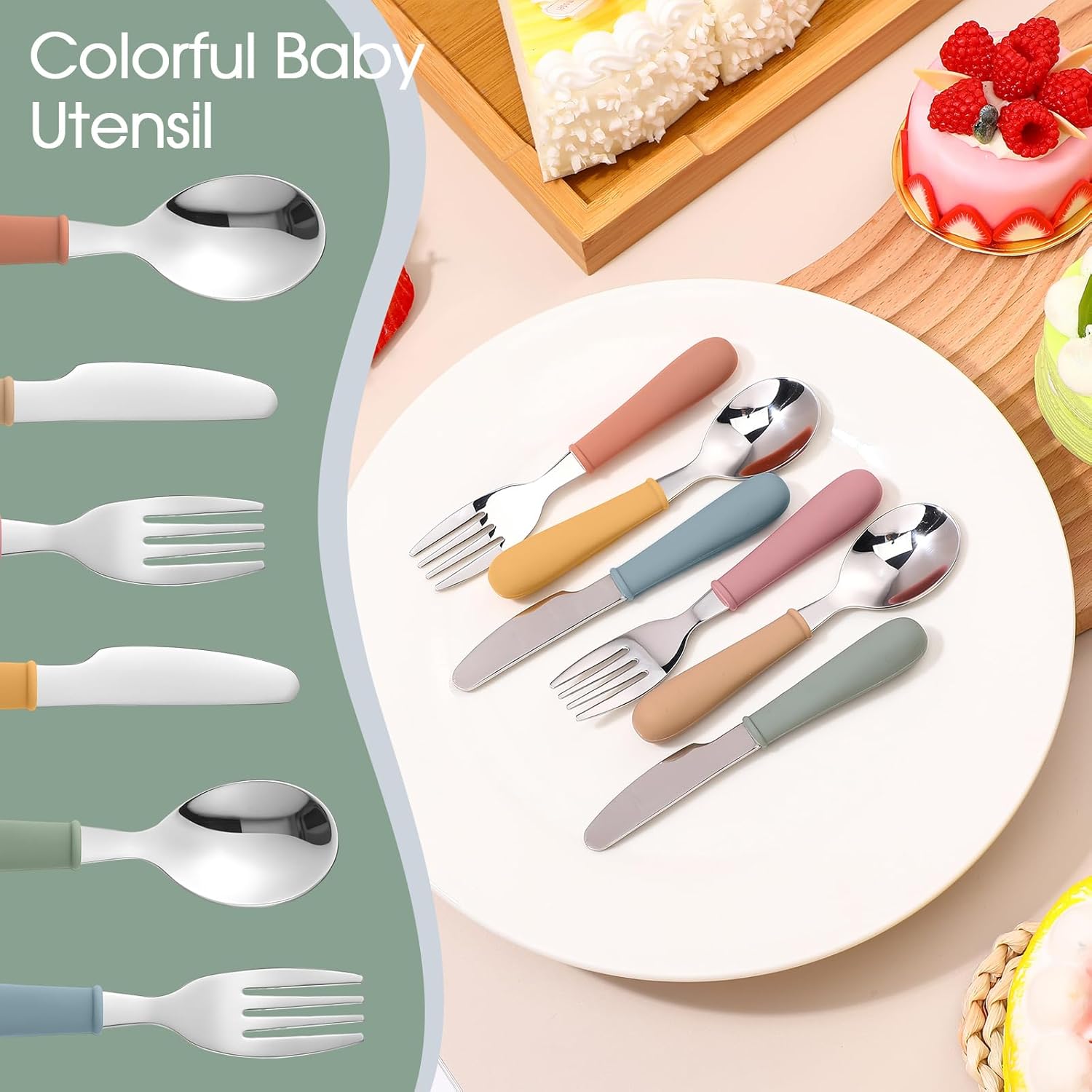 Sunnychicc 18-Piece Toddler Silverware Set