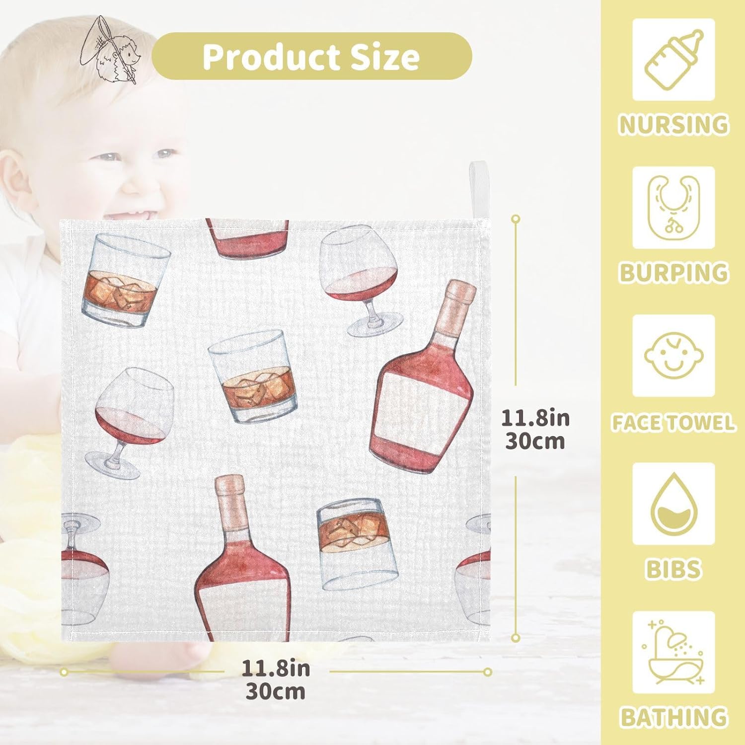vvfelixl Soft Absorbent Burp Cloths 3 Pack 1