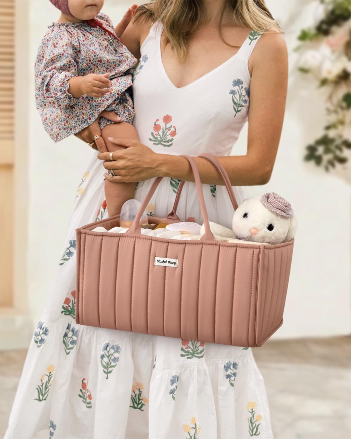 Blissful Diary Pink Diaper Caddy Organizer