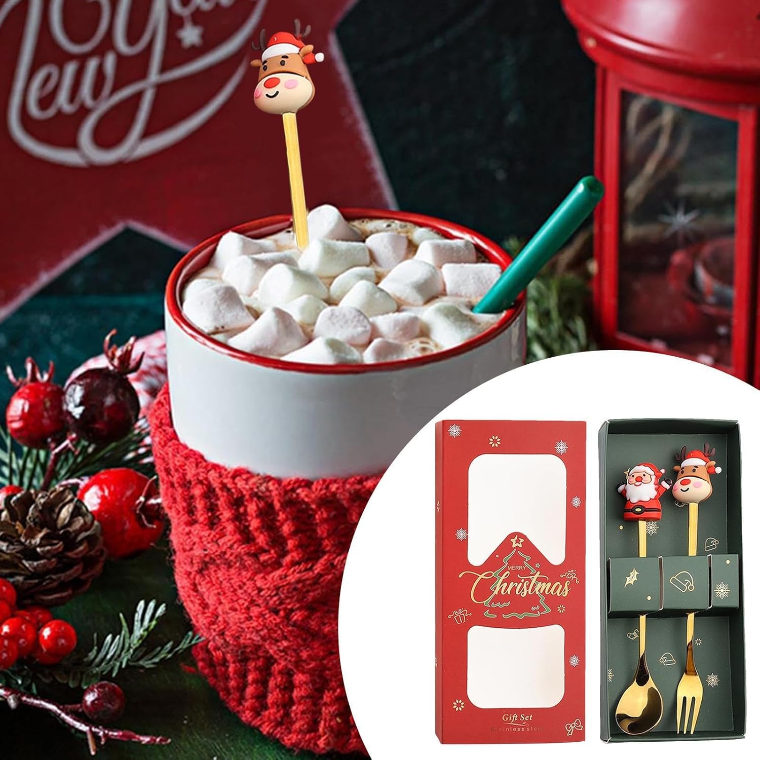 Festive Stainless Steel Cutlery Set for Kids