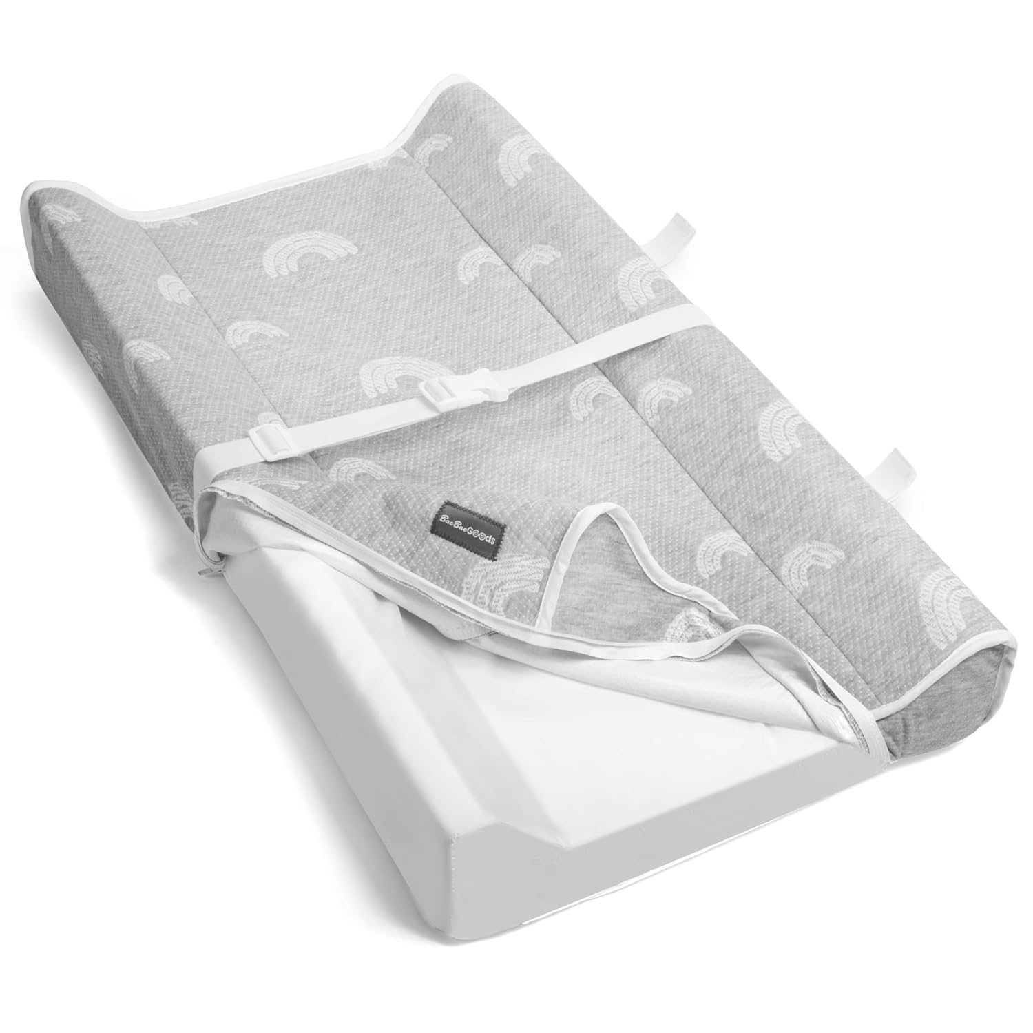 Contoured Baby Changing Pad with Waterproof Covers and Safety Straps