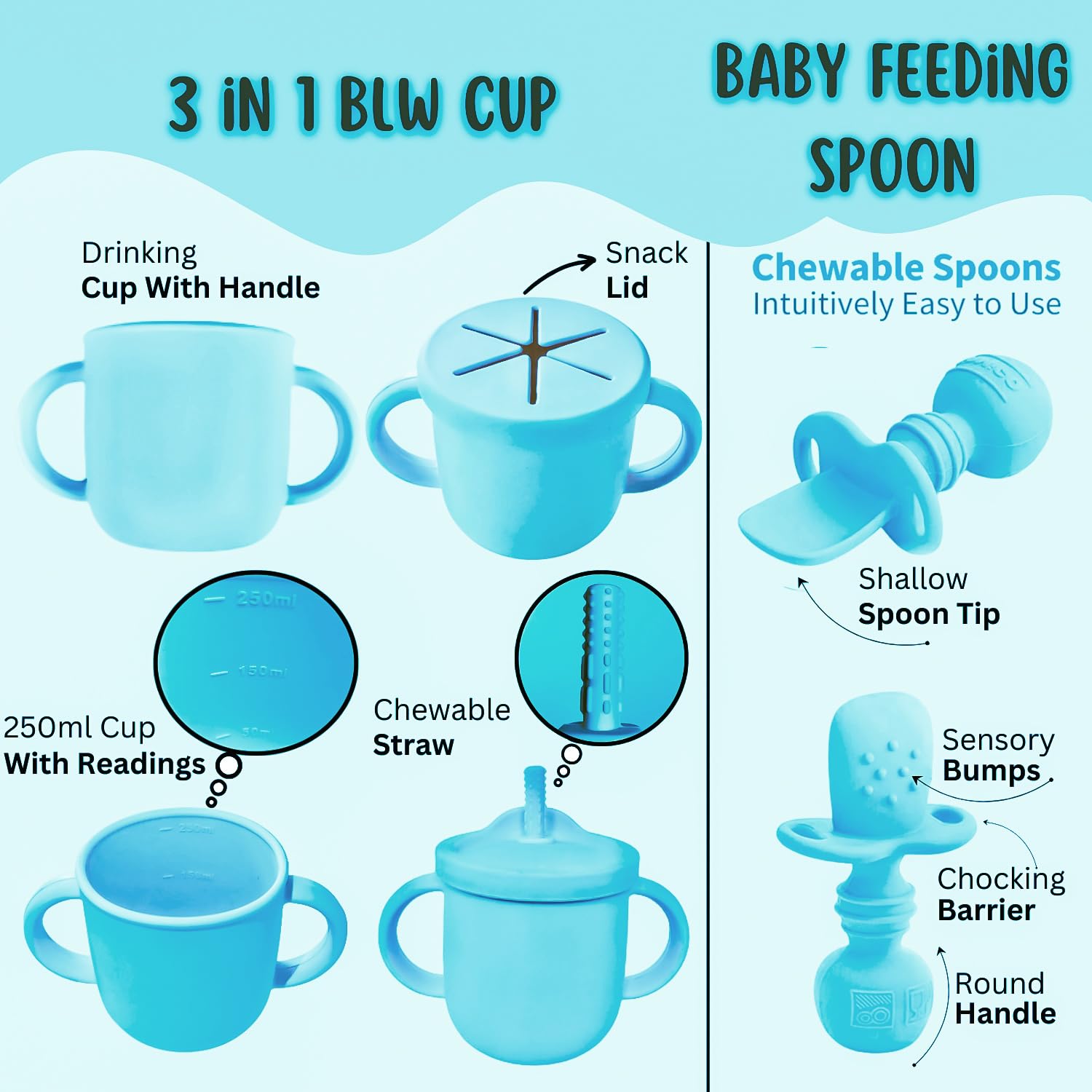 TinyTots Silicone Baby Feeding Set 13 pcs with BLW Recipes