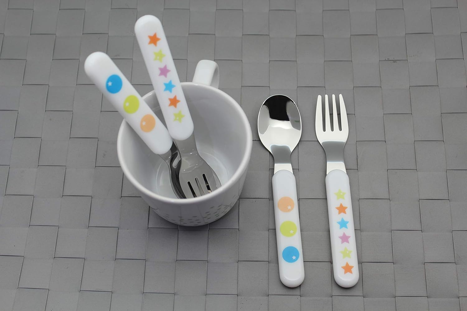 Annova Kids Silverware 6 Piece Set with Dino Star Patterns 1