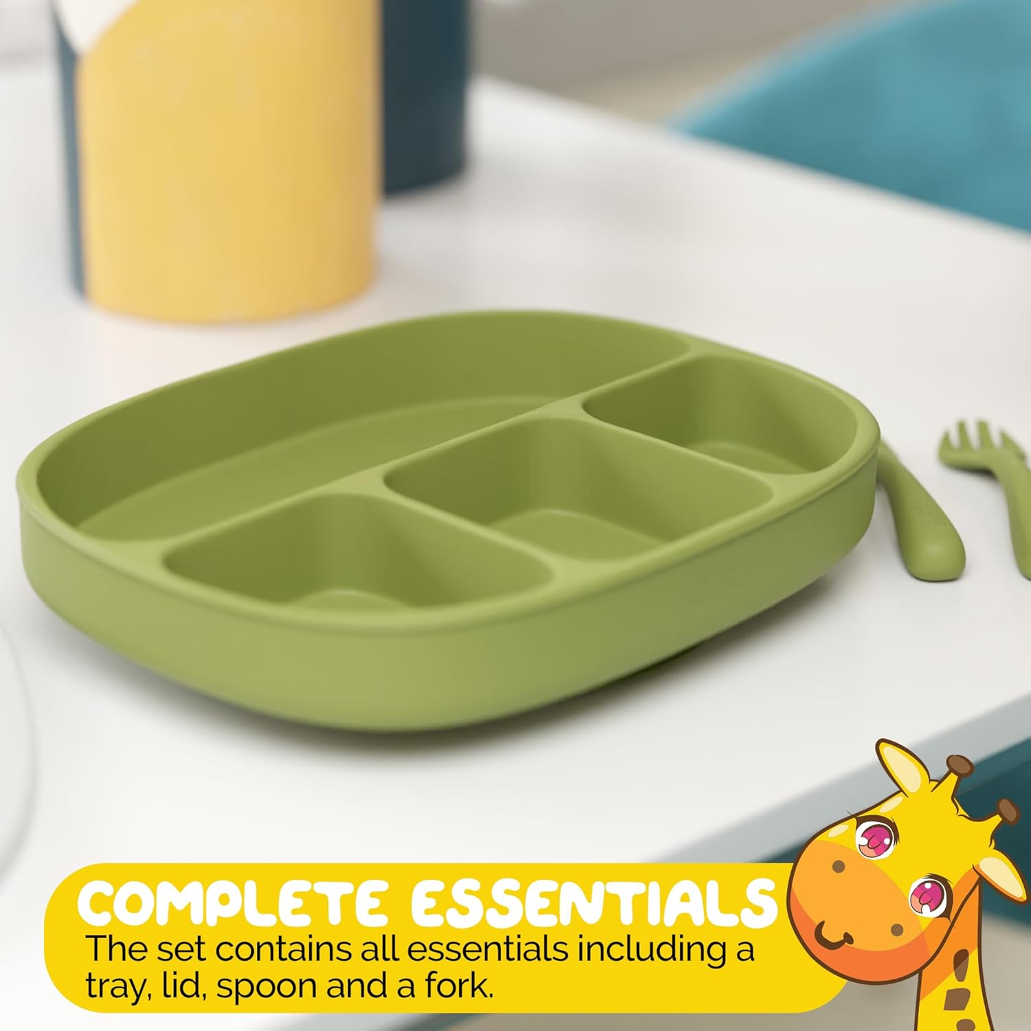 Muqee Peeko Baby Feeding Essentials Set - 3 Piece Green