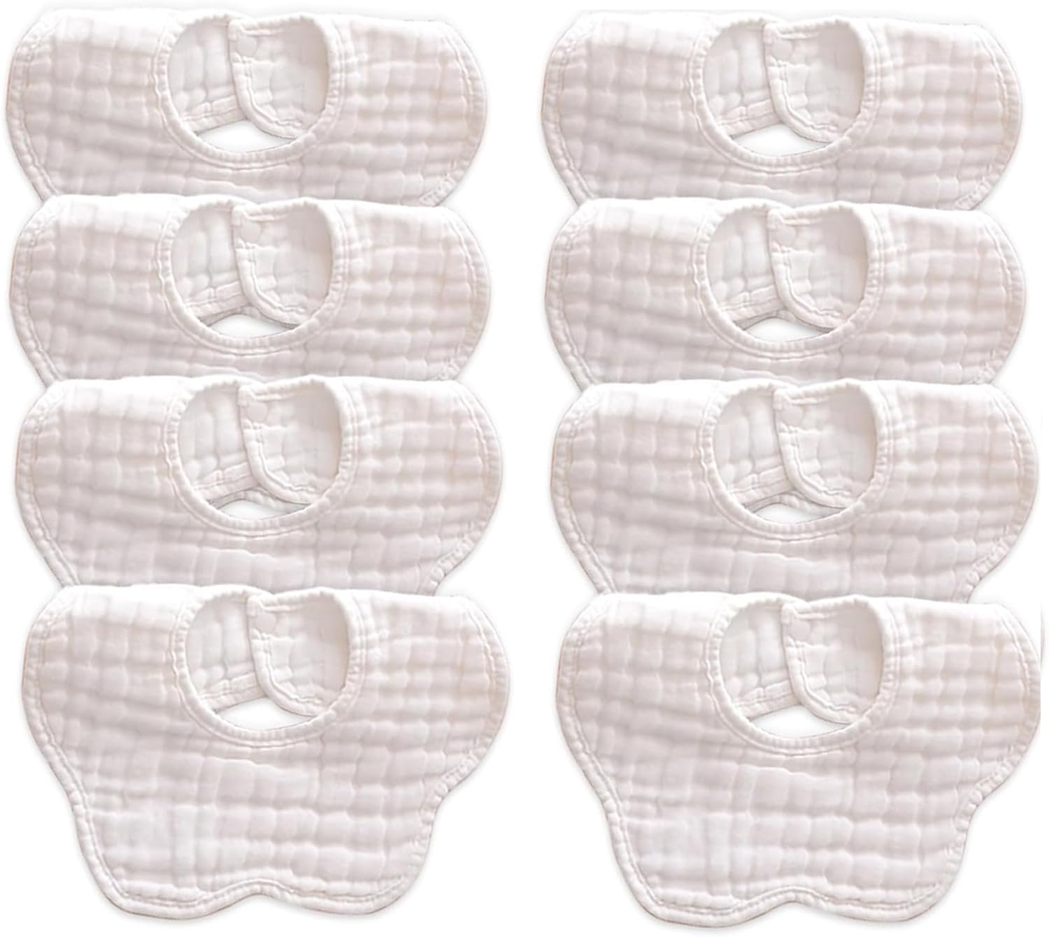 EllieHouse 8 Pack Muslin Baby Bibs for Toddlers 1