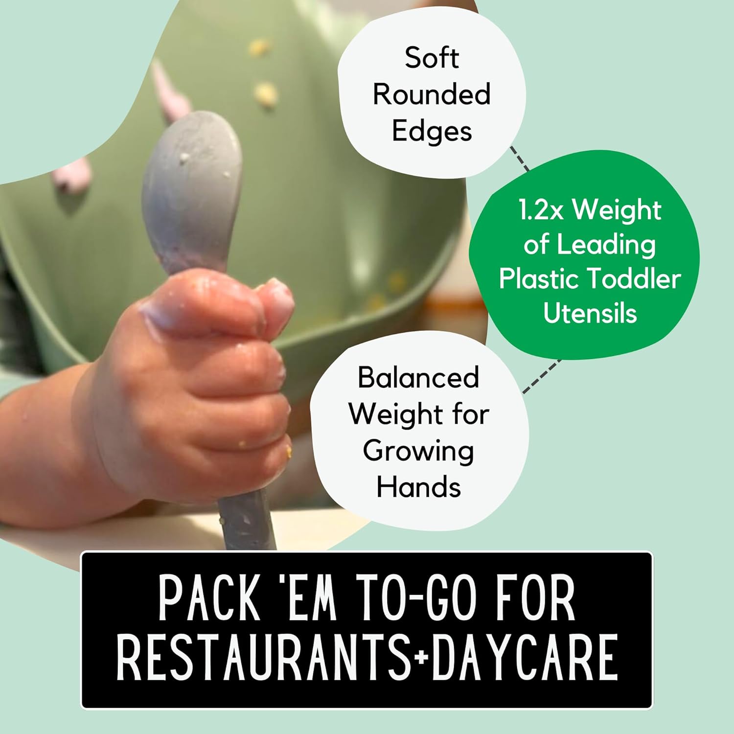 THEOS 20 Pack Eco-Friendly Baby Utensils Set