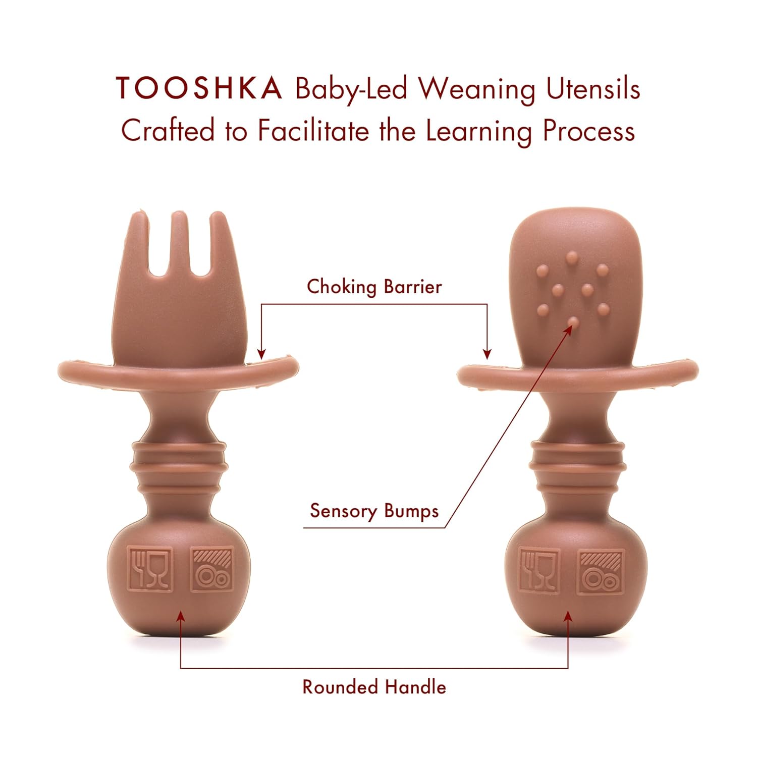 Tooshka Baby Utensil Set 6pcs - BLW Friendly Silicone BPA Free