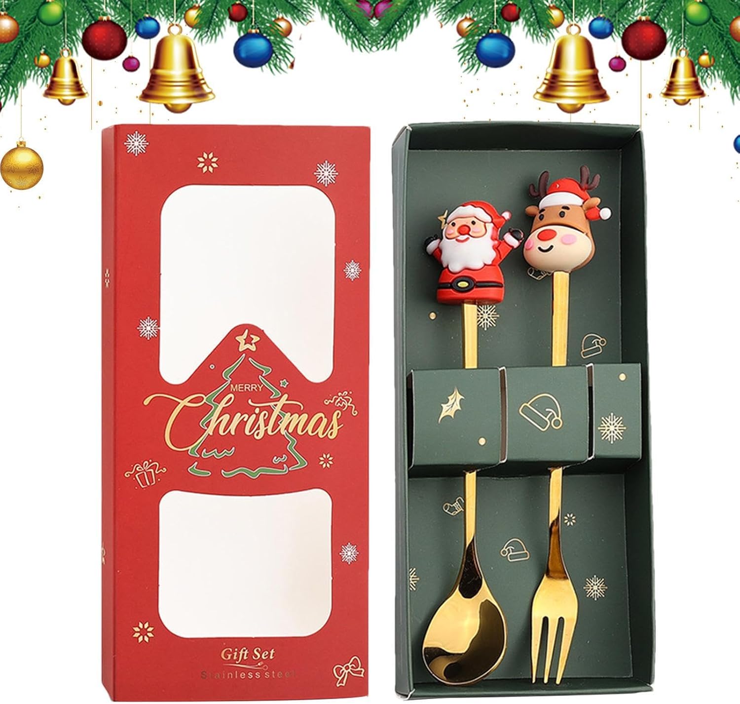 Festive Stainless Steel Cutlery Set for Kids
