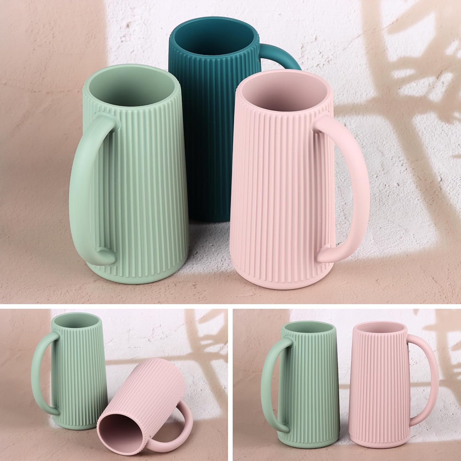 Nothomme Food Grade Silicone Rinse Cup for Kids with Blush Handle