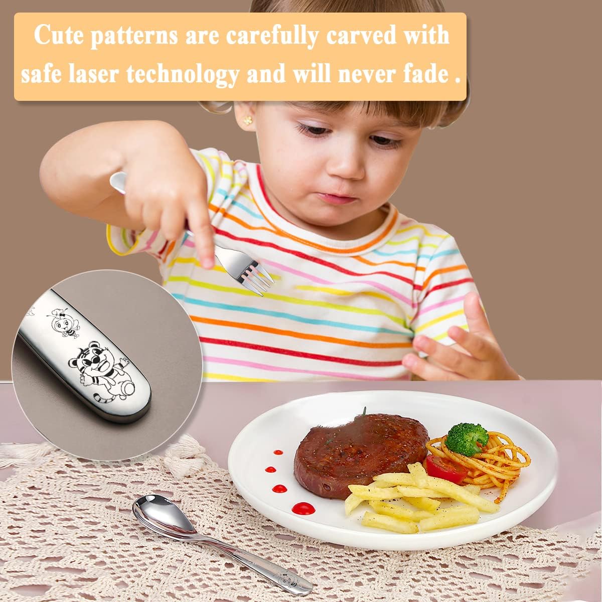 Berglander Toddler 4-Piece Stainless Steel Flatware Set 1