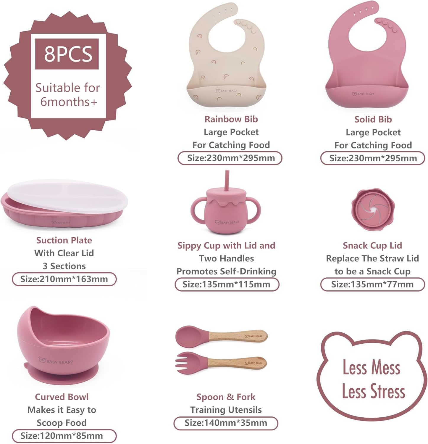 Baby Bearz 8-Piece Feeding Set for 6 Months Baby