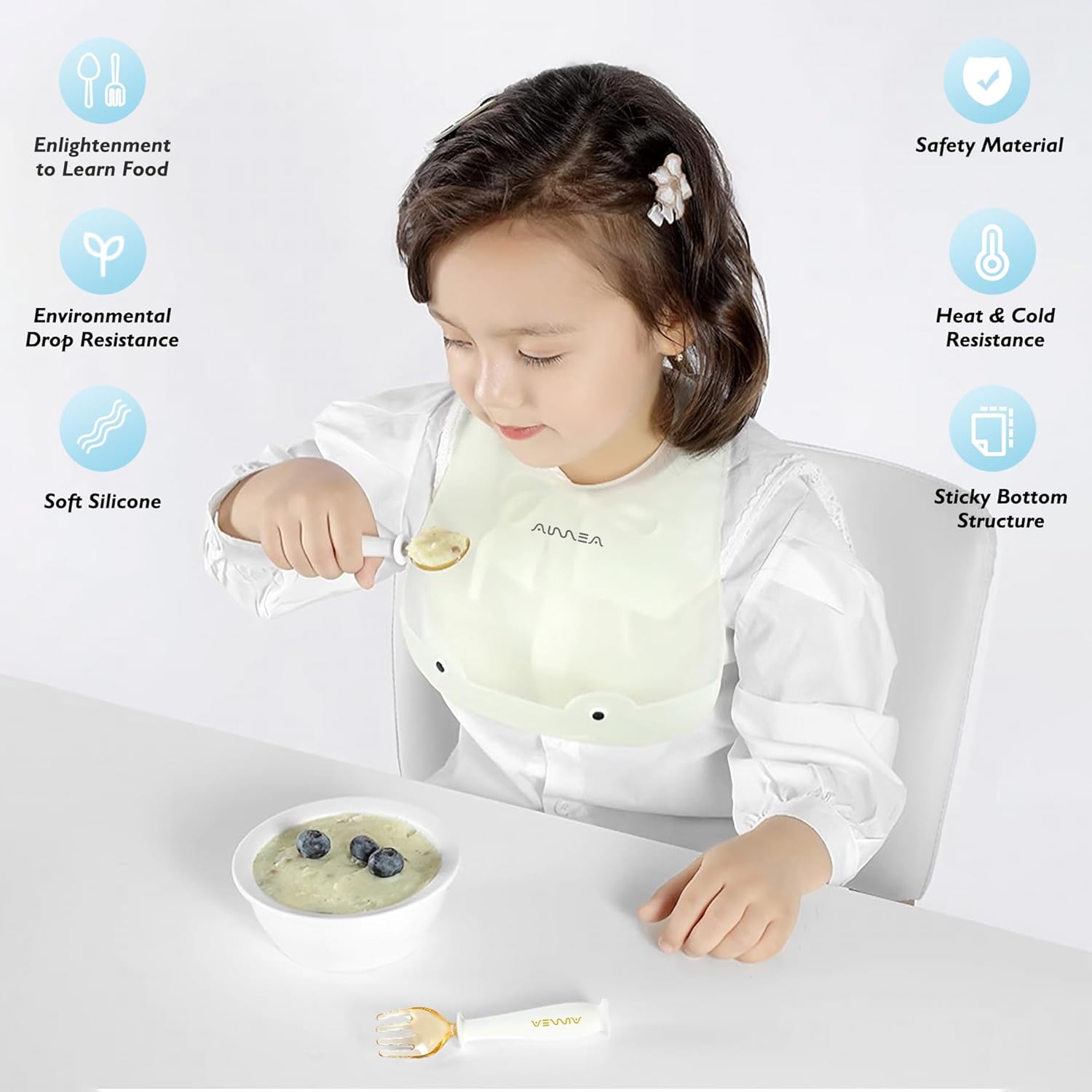 Aurrea Toddler Spoon Fork Set with Travel Case
