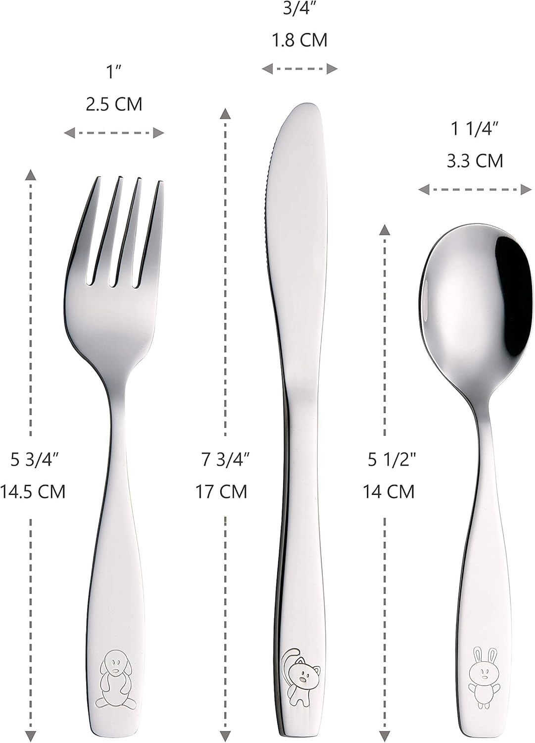 ANNOVA Kids Silverware Set 6PCS Stainless Steel