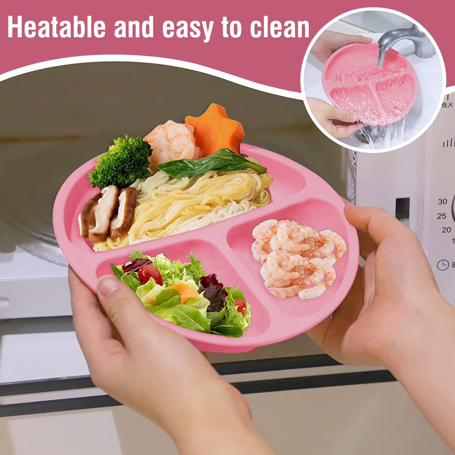 Mrkyy Silicone Baby Feeding Set 8 Piece - Pink 1